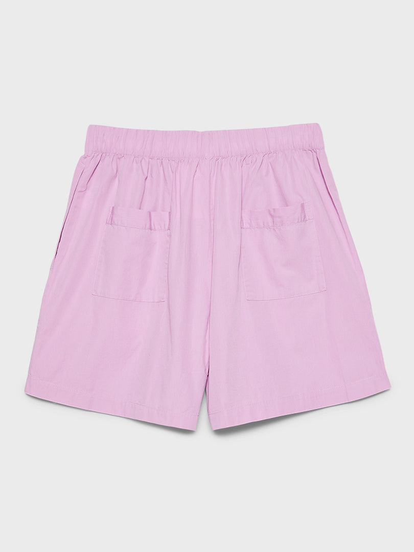 Poplin Pyjamas Shorts in Purple Pink