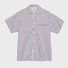 Tekla - Poplin Pyjamas Short Sleeve Shirt in Lido Stripes