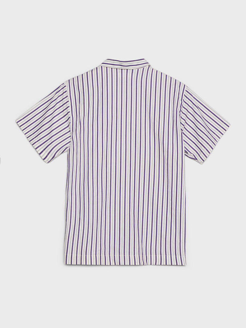 Poplin Pyjamas Short Sleeve Shirt in Lido Stripes