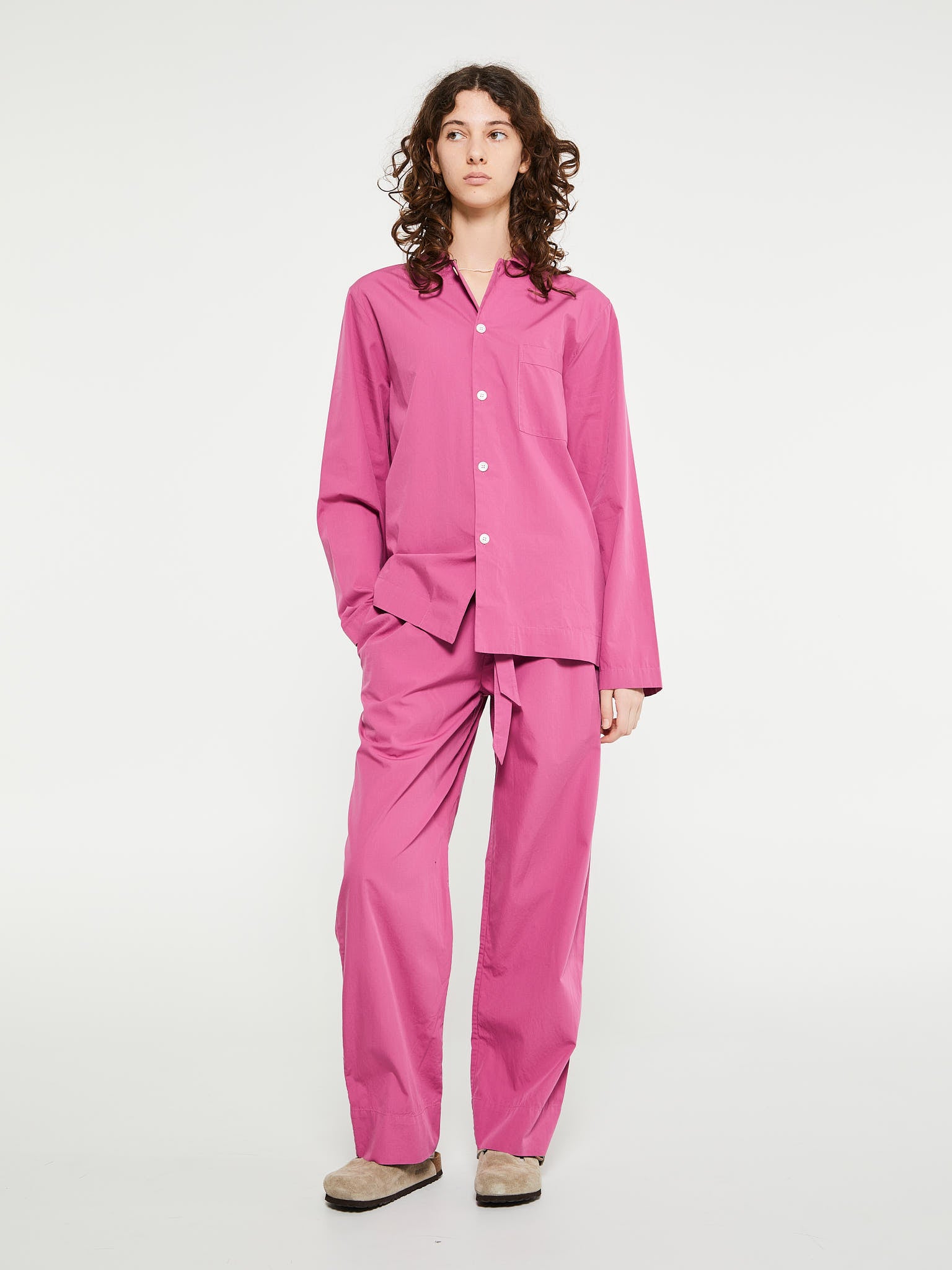 Poplin Pyjamas Bukser i Lingonberry