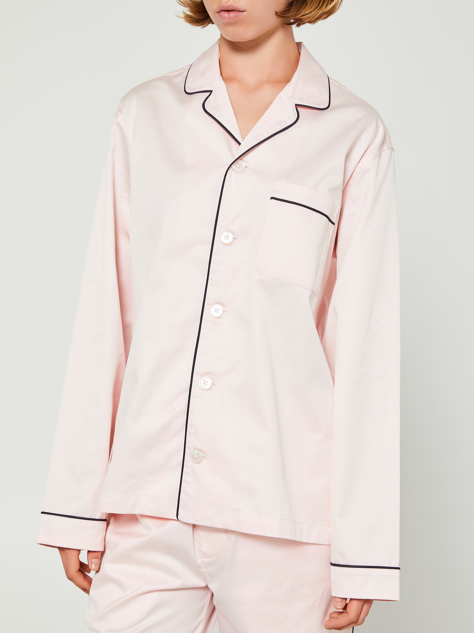 Tekla - Sateen Pyjamas Shirt in Porter