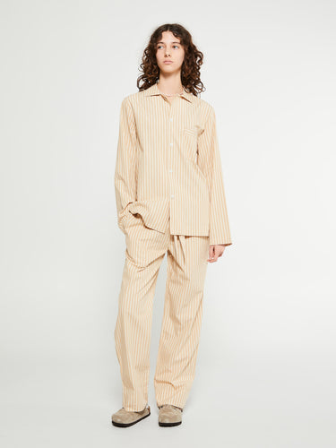 Tekla - Poplin Pyjamas Pants in Corinth Stripes