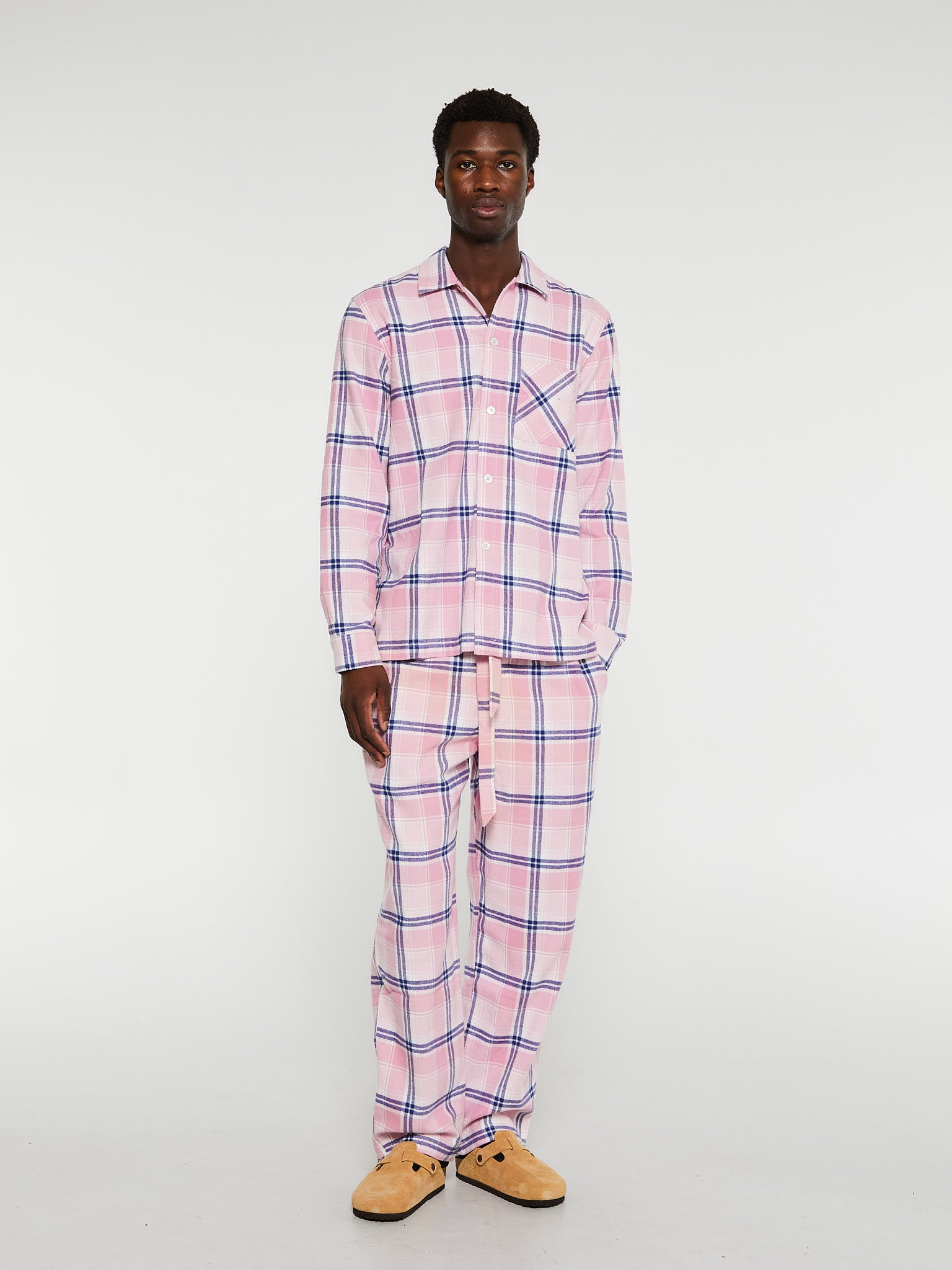 Tekla - Flannel Pyjamas Pants in Pink Plaid – stoy