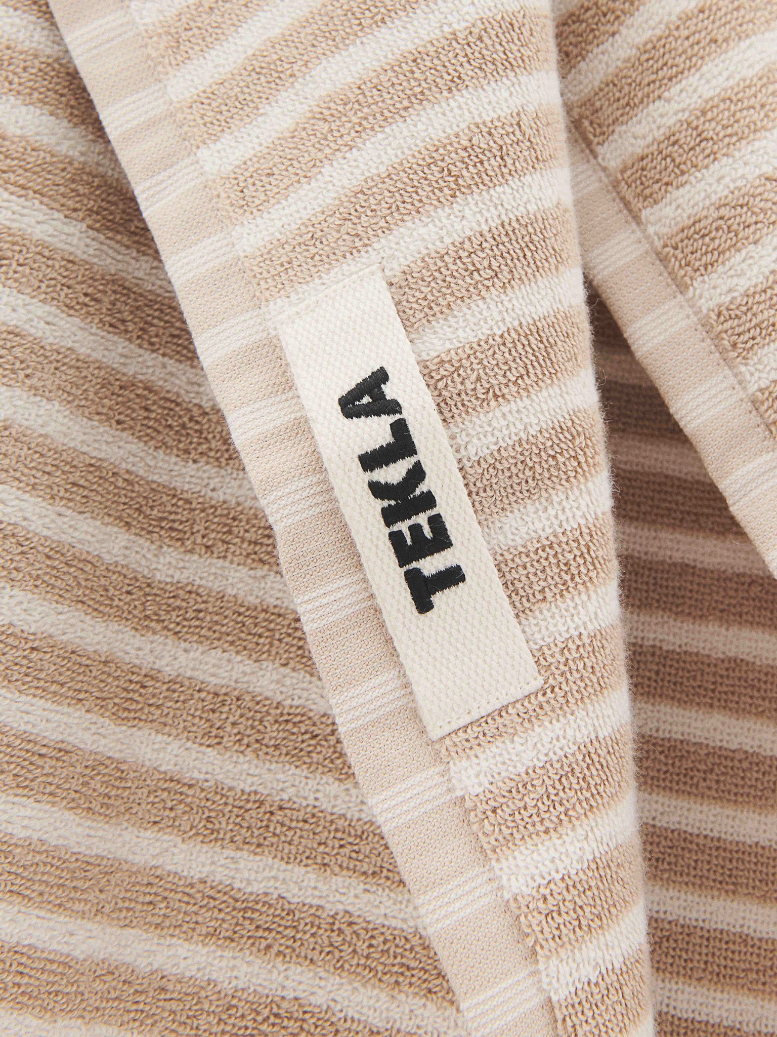 Tekla - Washcloth in Ivory Stripes