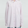 Tekla - Poplin Pyjamas Long Shirt in Rosa Stripes