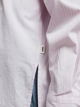 Tekla - Poplin Pyjamas Long Shirt in Rosa Stripes