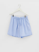 Tekla - Poplin Pyjamas Shorts in Shirt Blue