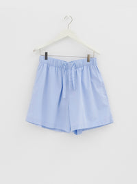 Tekla - Poplin Pyjamas Shorts in Shirt Blue