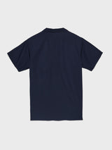 Tekla - Poplin Pyjamas Short Sleeve Shirt in True Navy