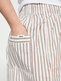 Tekla - Poplin Pyjamas Shorts in Hopper Stripes