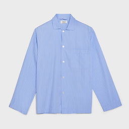 Tekla - Poplin Pyjamas Shirt in Pin Stripes