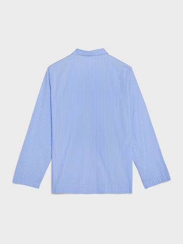 Tekla - Poplin Pyjamas Shirt in Pin Stripes