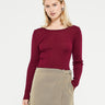 Oscalito - Wool and Silk Longsleeved Top in Sangria