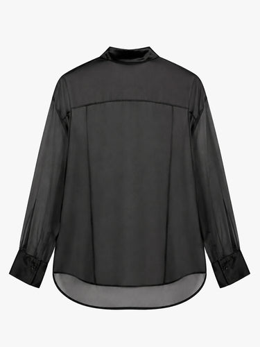 The Frankie Shop - Peri Sheer Shirt - Black in Black