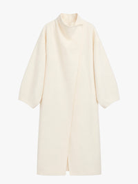 The Frankie Shop - Leroy Funnel Neck Wool Coat in White