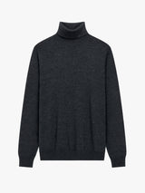 The Frankie Shop - Eve Thin Turtleneck Sweater - Dark Grey Melange in Dark Grey Melange