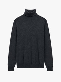 The Frankie Shop - Eve Thin Turtleneck Sweater - Dark Grey Melange in Dark Grey Melange