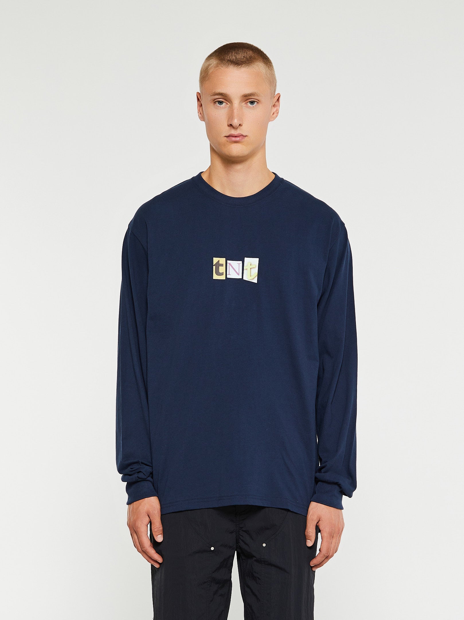 Thisisneverthat - Cutout Letters Longsleeved T-Shirt in Navy
