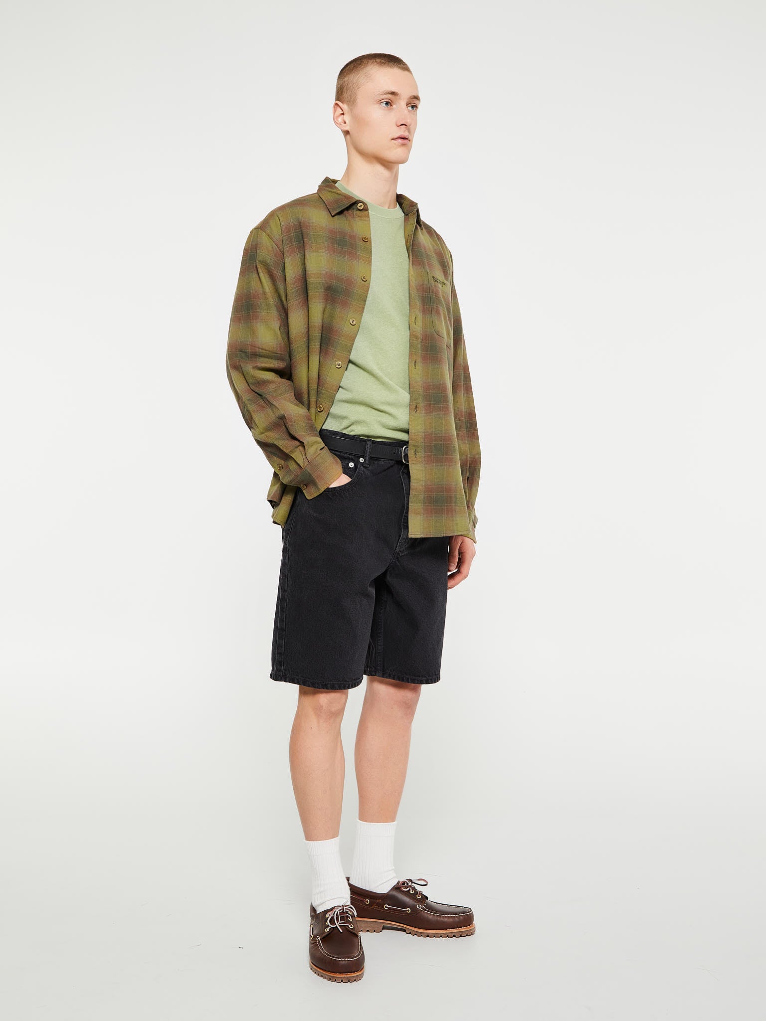 Flannel Check Shirt in Green