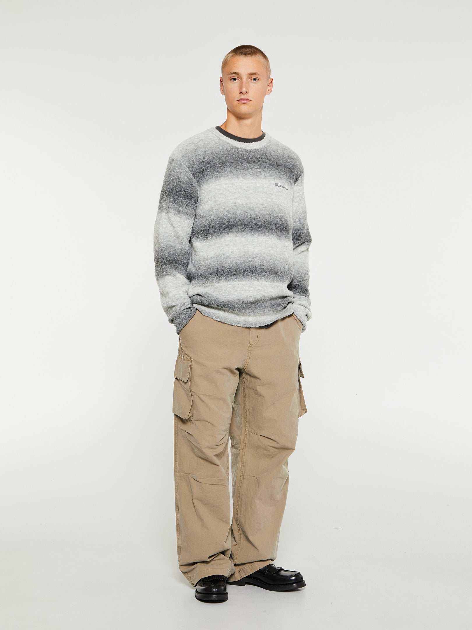 Ombre Knit Sweater in Grey