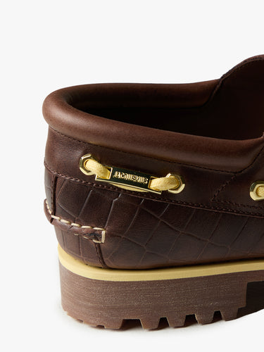 Timberland - Timberland Authentic Boat Shoe Dark Brown Croc in 09C1