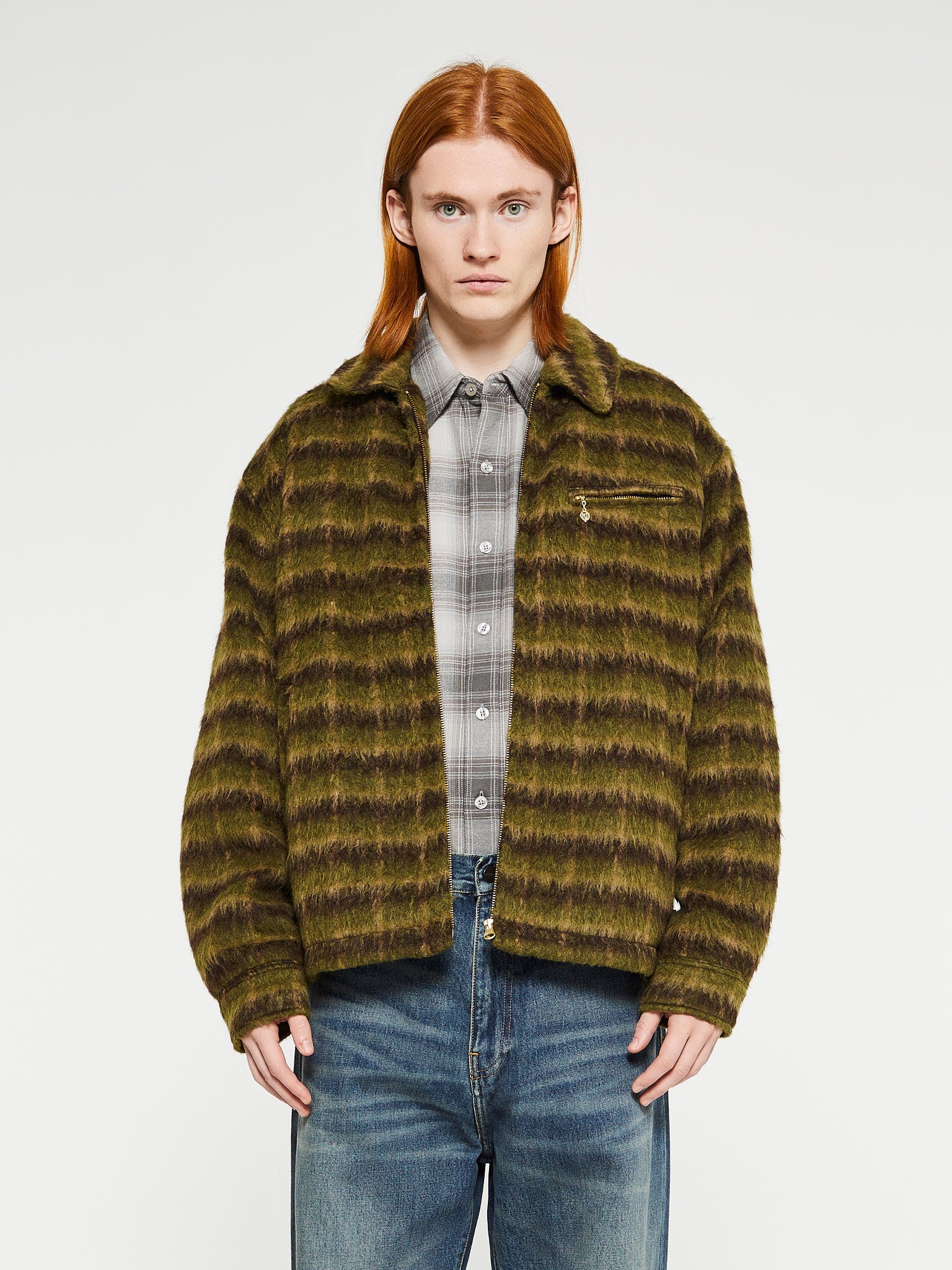 thisisneverthat - Wool Check Jacket in Dark Brown