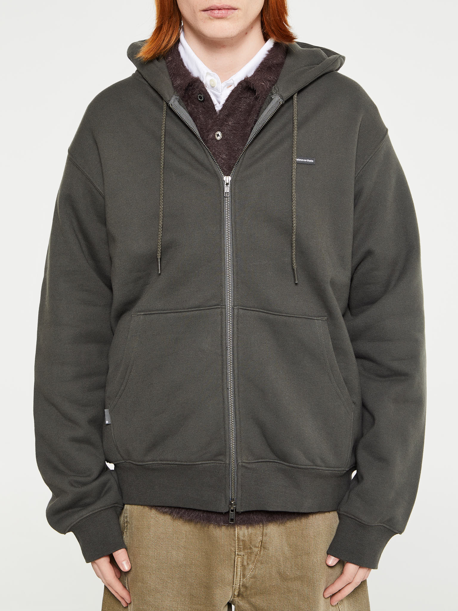 thisisneverthat - TNT Classic HDP Zip Up Hoodie in Black Khaki