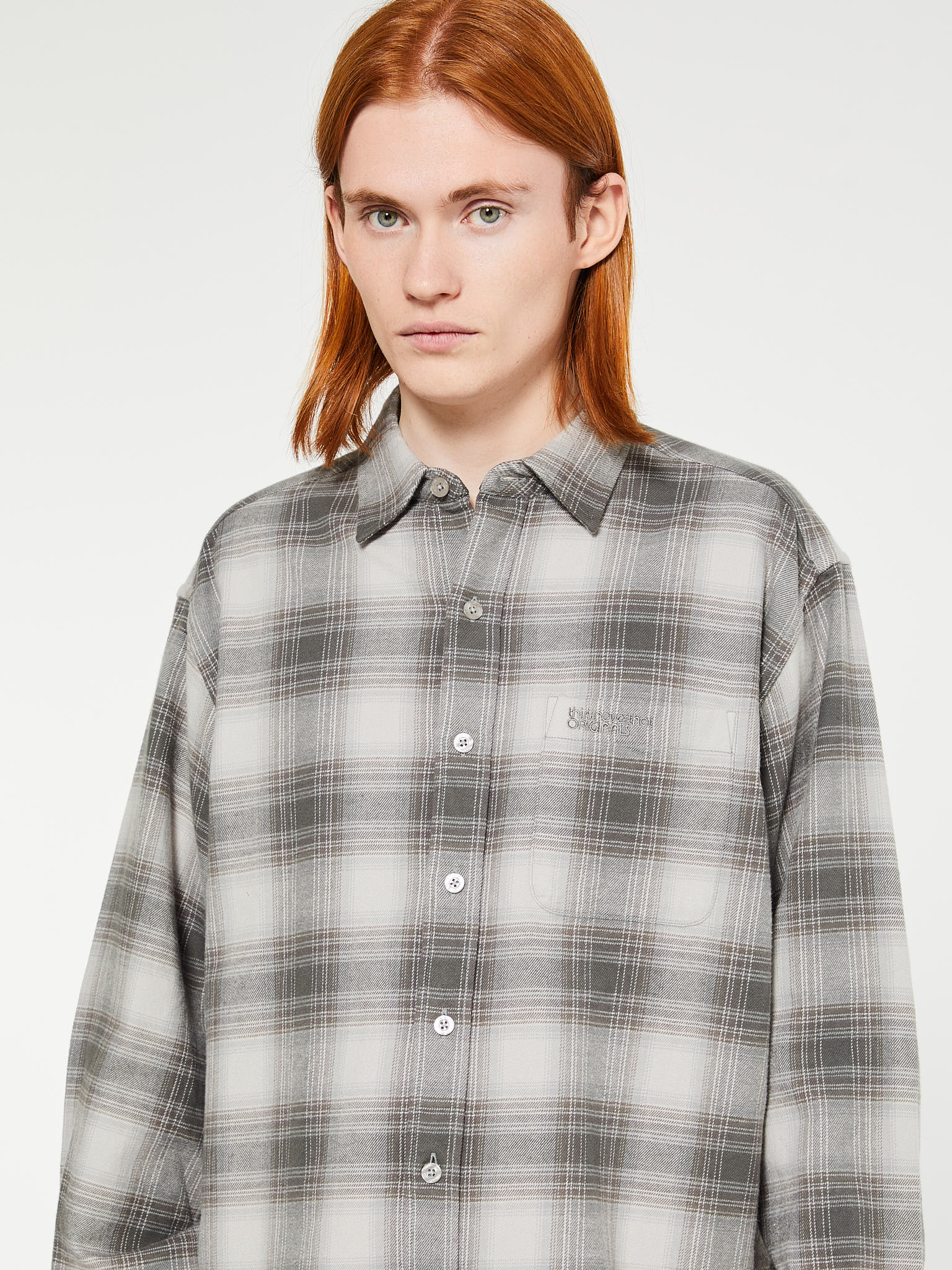 thisisneverthat - Shadow Plaid Flannel Shirt in Grey