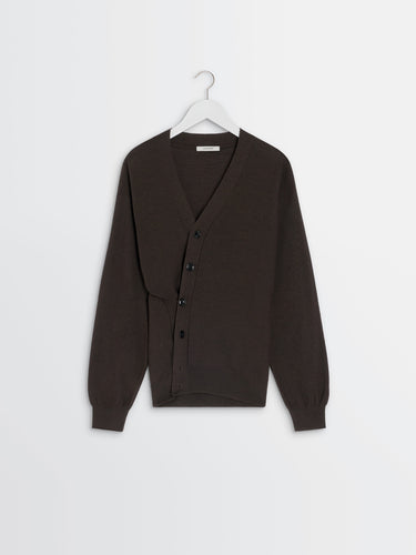 Relaxed Twisted Cardigan in Dark Cacao