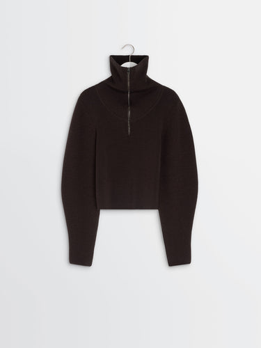 Zipped Sweater in Aubergine