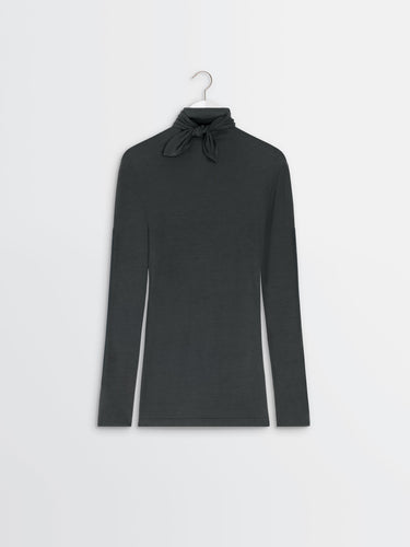 Foulard Top with Patchs in Coal