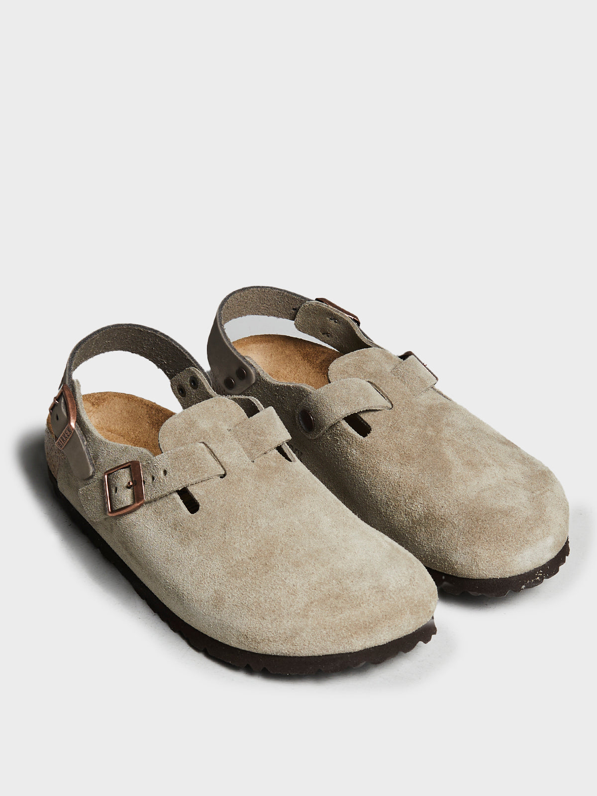 Birkenstock - Tokio II Suede Leather Sandals in Taupe