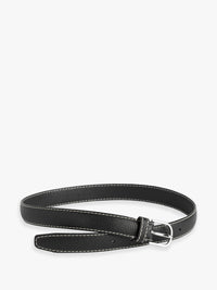 TOTEME - Slim Grained-Leather Belt in Black
