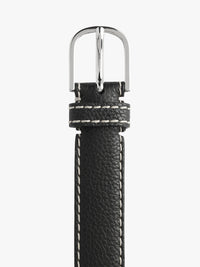 TOTEME - Slim Grained-Leather Belt in Black