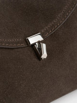 Toteme - T-lock Suede Clutch Bag in Brown