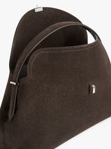 Toteme - T-lock Suede Top Handle Bag in Tobacco