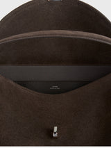 Toteme - T-lock Suede Top Handle Bag in Tobacco