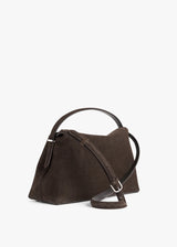 Toteme - T-lock Suede Top Handle Bag in Tobacco
