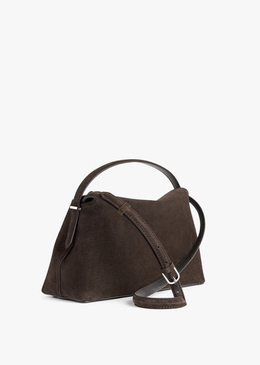 Toteme - T-lock Suede Top Handle Bag in Tobacco