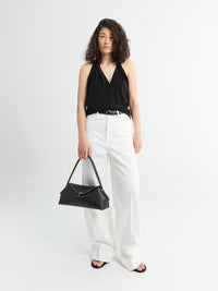 TOTEME - T-Lock Grained-Leather Shoulder Bag in Black