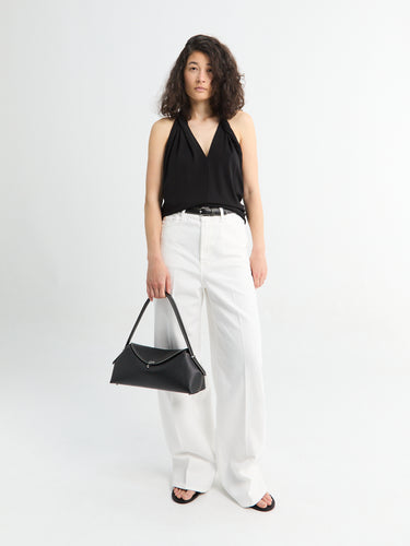 TOTEME - T-Lock Grained-Leather Shoulder Bag in Black