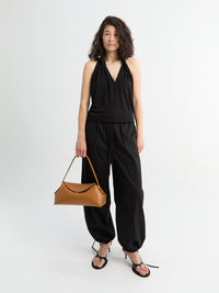 TOTEME - T-Lock Grained-Leather Shoulder Bag in Tan