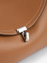 TOTEME - T-Lock Grained-Leather Shoulder Bag in Tan