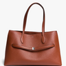 TOTEME - Grained Leather Lounge Tote Bag in Sienna