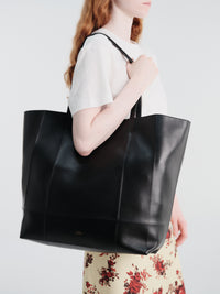 TOTEME - Roam Leather Tote Bag in Black