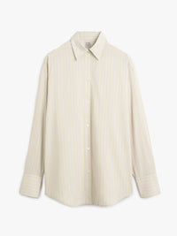 TOTEME - Oversized Striped Shirt in Yellow and Sky