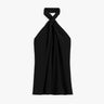 TOTEME - Twisted Jersey Halter Top in Black