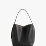 TOTEME - Medium Belted Grained-Leather Tote in Black