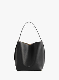 TOTEME - Medium Belted Grained-Leather Tote in Black