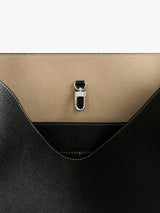 TOTEME - Medium Belted Grained-Leather Tote in Black